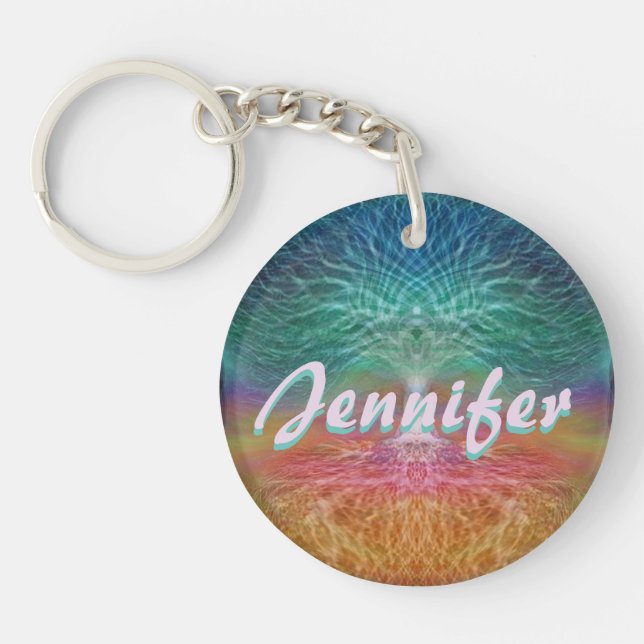 Porte-clefs Arbre d'arc-en-ciel de la vie (Devant)