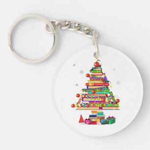 Porte-clefs Arbre de la bibliothèque de Joyeux Noël