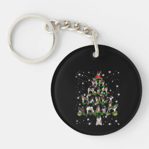 Porte-clefs Arbre De Noël Akita Couvert De Flashli