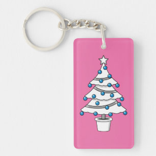 Porte-clefs Arbre de Noël blanc