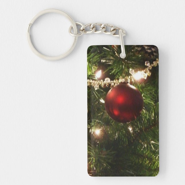 Porte-clefs Arbre de Noël I Vacances Plutôt vert et rouge (Devant)