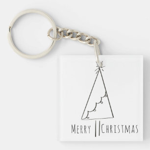 Porte-clefs Arbre de Noël minimaliste en ligne art