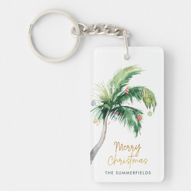 Porte-clefs Arbre de Noël Palmier Tropical Cadeau (Devant)