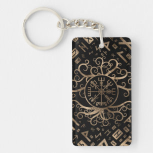Porte-clefs Arbre de Vegvisir de la vie Yggdrasil et des runes