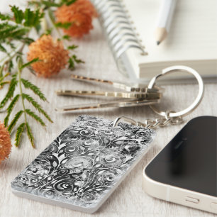 Porte-clefs Arbre De Vie - Spirales Feuille Grunge Style 1