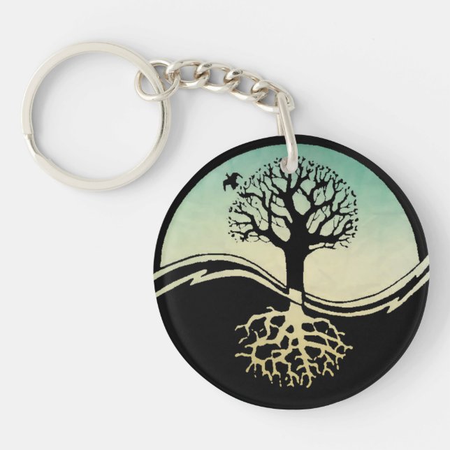 Porte-clefs Arbre de vie Yin Yang (Devant)