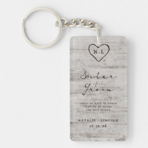 Porte-clefs Arbre des Amoureux Sculptés Citation de la Sœur du