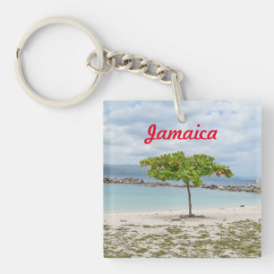 PORTE-CLEFS ARBRE SUR LA PLAGE EN JAMAÏQUE PORTE - CLÉ