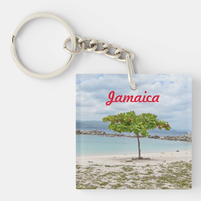 PORTE-CLEFS ARBRE SUR LA PLAGE EN JAMAÏQUE PORTE - CLÉ (Devant)