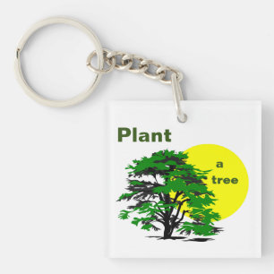 Porte-clefs Arbre vert & Soleil jaune, Plante un Arbre