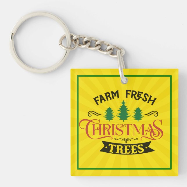 Porte-clefs Arbres de Noël frais de ferme Design-54394 (Devant)