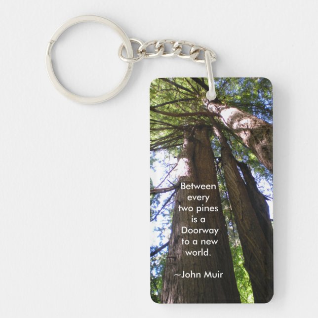 Porte-clefs Arbres de séquoia avec la citation de Muir (Devant)