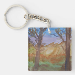 Porte-clefs Arbres du coucher de soleil acryliques