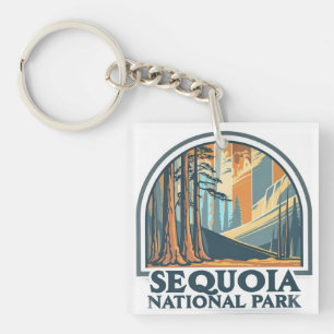 Porte-clefs Arbres géants de Séquoia rétro du Parc national de