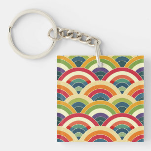 Porte-clefs Arc-en-ciel coloré Boho