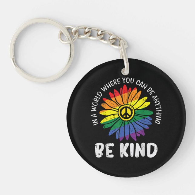 Porte-clefs Arc-en-ciel de bonté mondiale (Devant)