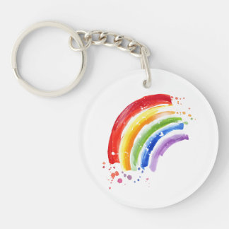 Porte-clefs Arc-en-ciel en aquarelle