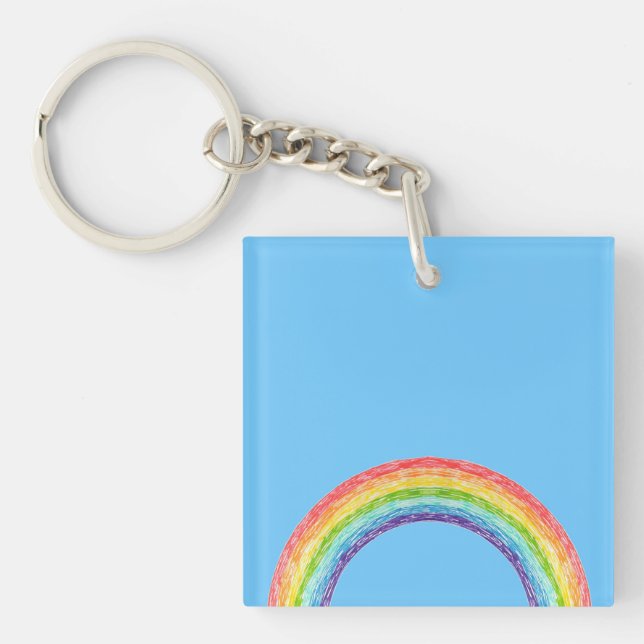 Porte-clefs Arc en ciel et ciel bleu (Devant)