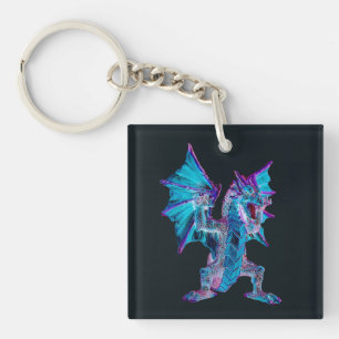 Porte-clefs Arcane Nuit Visuelle Serpent Infini Bleu Éthéré