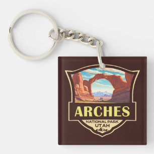 Porte-clefs Arches National Park Illustration Rétro