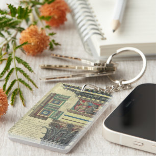 Porte-clefs Architecture Vintage, Colonne avec Moulure de Corn