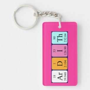 Porte-clefs Ardith nom de la table périodique clé