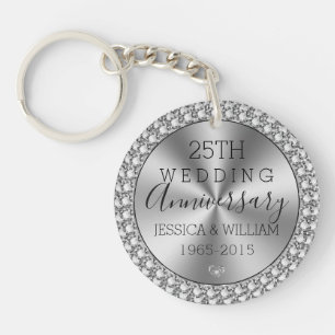 Porte-clefs Argent mariage argent et étincelles