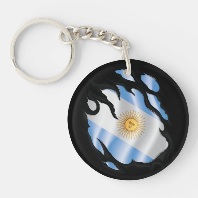 Porte-clefs Argentine déchiré le drapeau (Devant)