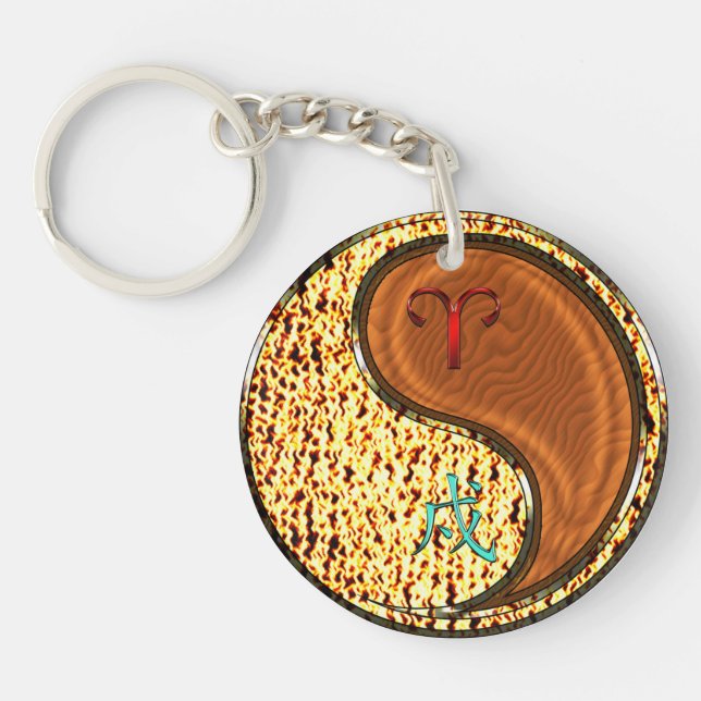 Porte-clefs Aries et Wood Dog (Devant)