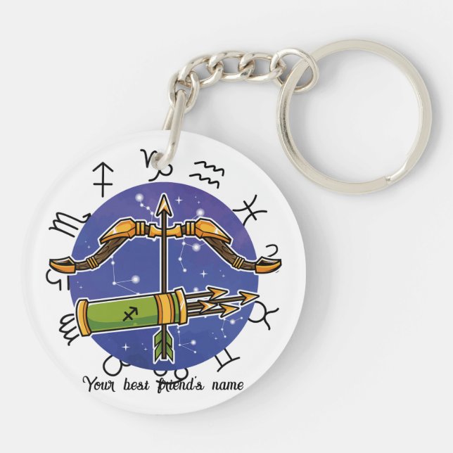 Porte-clefs Aries & Sagittarius Custom Keychain (Dos)