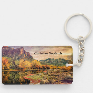 Porte-clefs Arizona River Sonoran Desert Mountains Art numériq