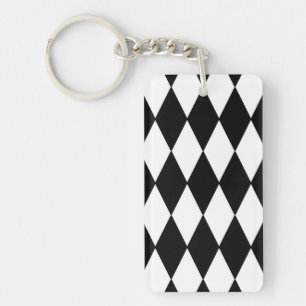 Porte-clefs arléquin noir et blanc