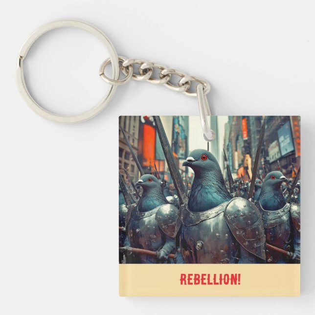 Porte-clefs Armée de Pigeons (Devant)