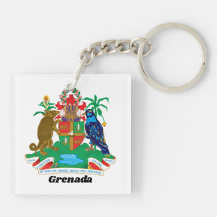 Porte-clefs Armoiries colorées des Caraïbes Île de Grenade