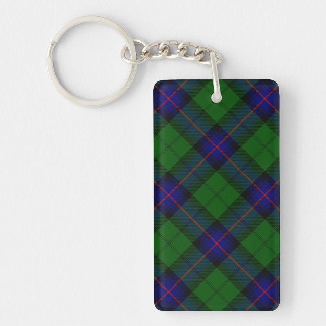 Porte-clefs Armstrong tartan bleu et vert plaid (Devant)