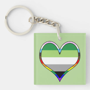 Porte-clefs Aro Pride Heart Keychain