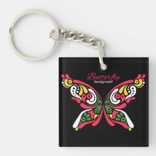 Porte-clefs Arrière - plan avec un beau papillon.