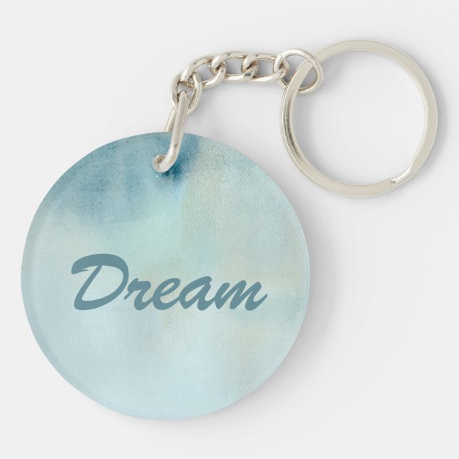 Porte-clefs arrière - plan d'aquarelle dans bleu et jaune en (Dos)