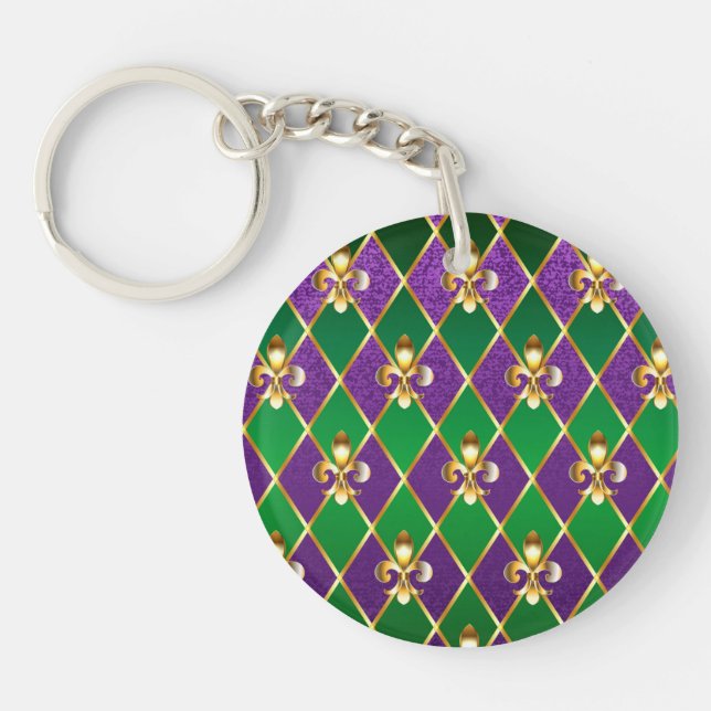 Porte-clefs Arrière - plan de bijoux Mardi Gras (Devant)
