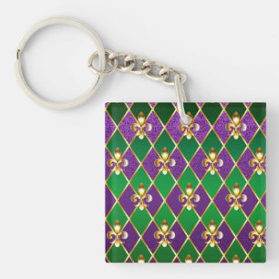 Porte-clefs Arrière - plan de bijoux Mardi Gras