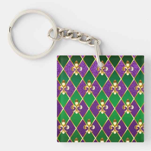 Porte-clefs Arrière - plan de bijoux Mardi Gras (Devant)