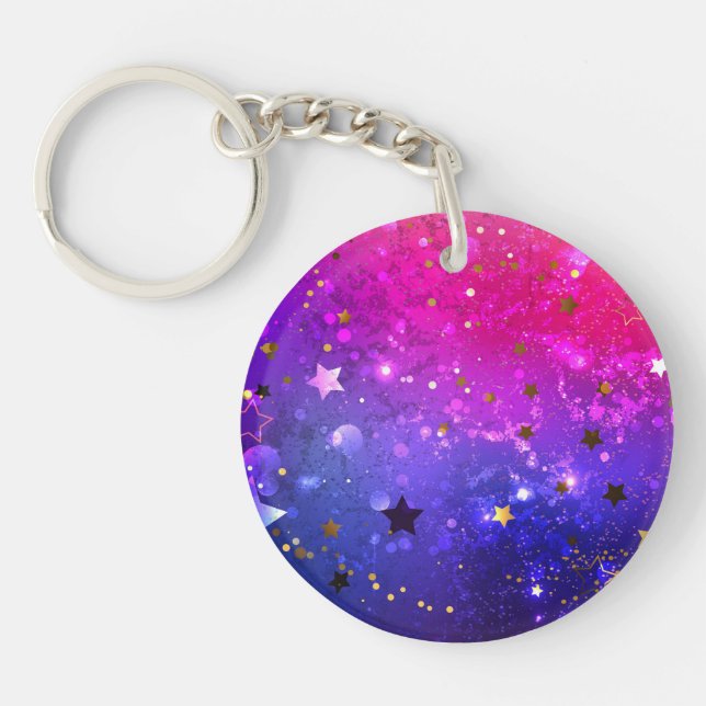 Porte-clefs Arrière - plan rose brillant (Devant)