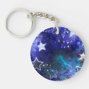 Porte-clefs Arrière - plan spatial avec étoiles