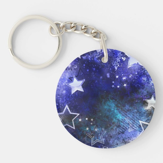 Porte-clefs Arrière - plan spatial avec étoiles (Devant)