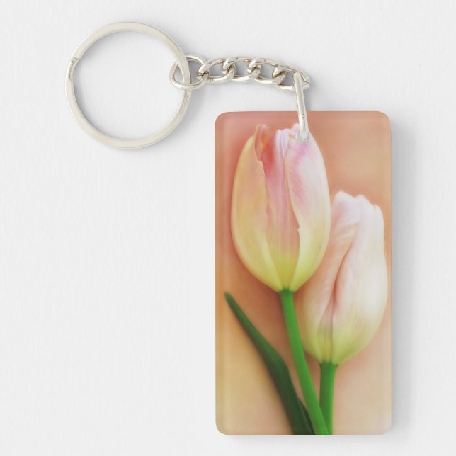 Porte-clefs Arrière - plan Tulipes blanches, blanches et roses (Devant)