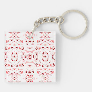 Porte-clefs Art à la gouache abstrait rouge blanc Firebrand