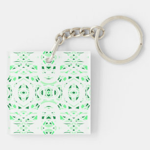 Porte-clefs Art à la gouache abstrait vert blanc Firebrand