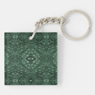 Porte-clefs Art à l'encre d'alcool abstrait Maze Green