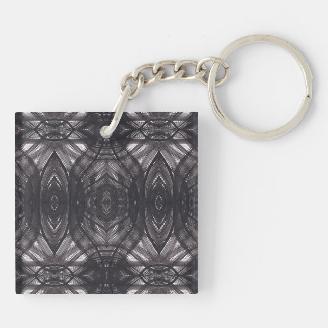 Porte-clefs Art abstrait aquarelle noir Umbral (Dos)