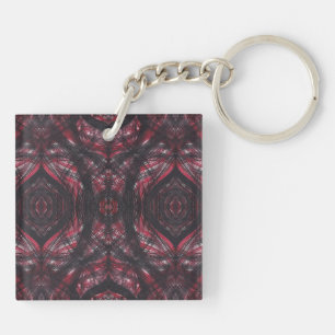 Porte-clefs Art abstrait aquarelle rouge foncé rouge